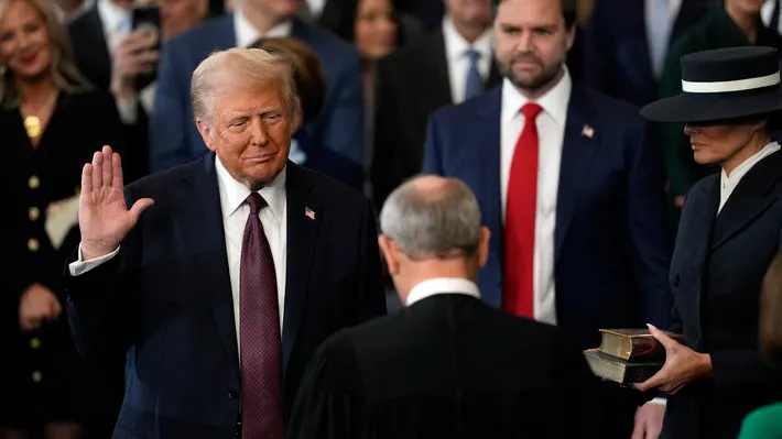 Donald Trump is sworn in as the 47th President.