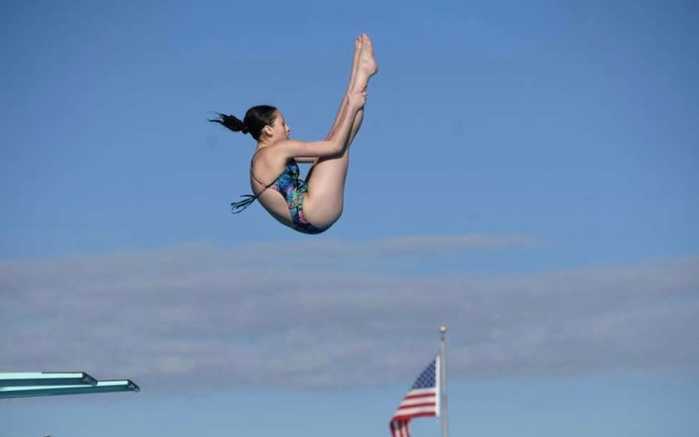 Kiaralys Rodriguez at a diving meet over the summer