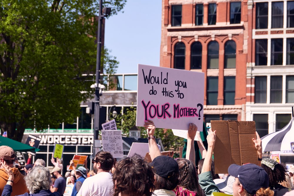 Photo from the protest on Mothers Day
