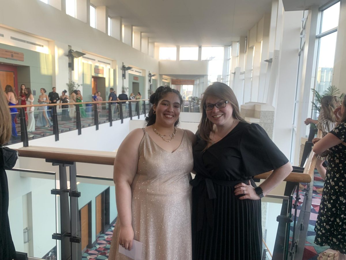 Jailene Matias and Ms. Gagne at prom