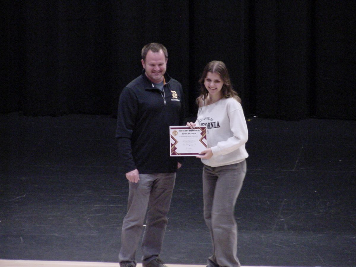 Dea Kamberi, class valedictorian, was awarded the Distinguished Young Women Scholarship, among others.