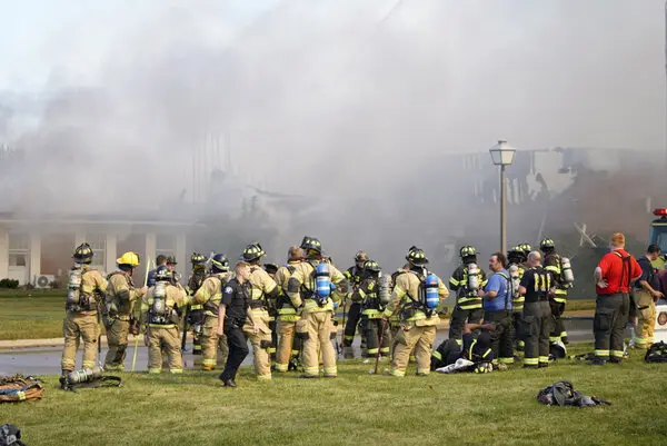 Firefighters rushing to extinguish