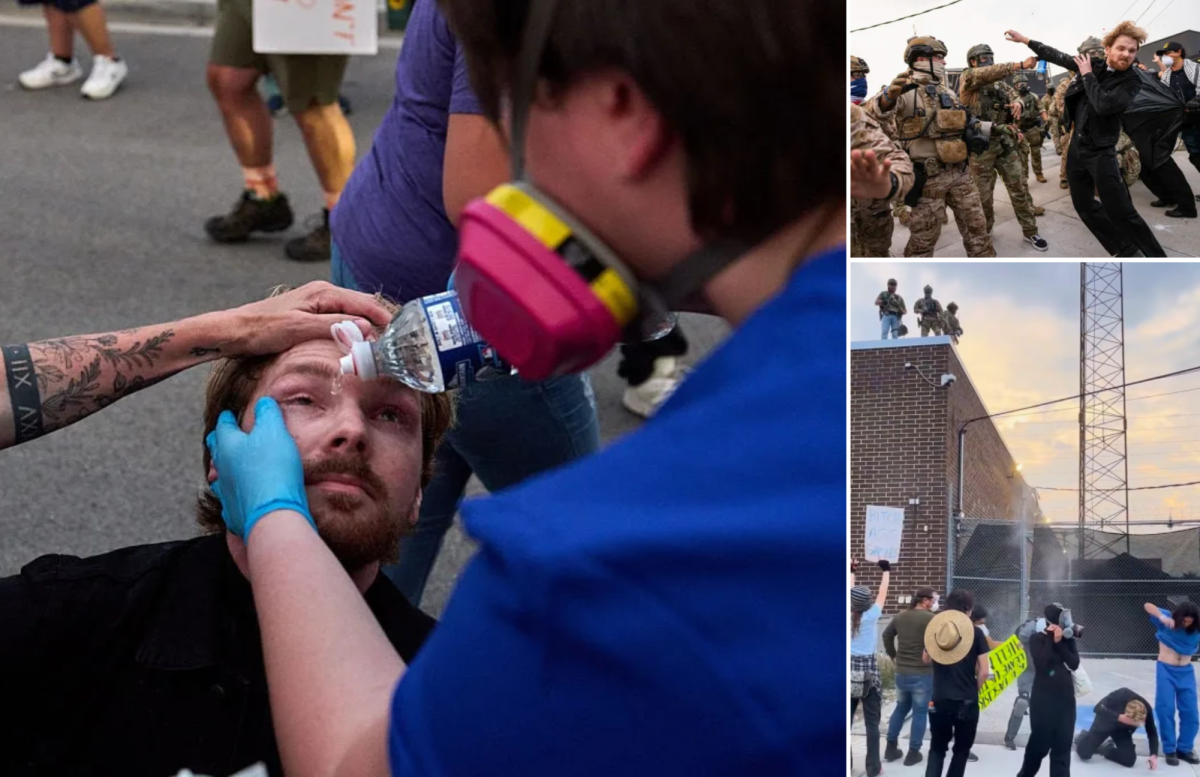 Chicago Pastor Shot in the Head During an ICE Protest, Rev. David Black | Thumbnail edited on Canva | Image sources: [Left] Dominic Gwinn/Getty Images [Top-Right] Ashlee Rezin/Chicago Sun-Times via AP [Bottom-Right] www.dailymail.co.uk