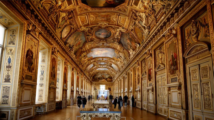 Interior of the Louvre Museum.