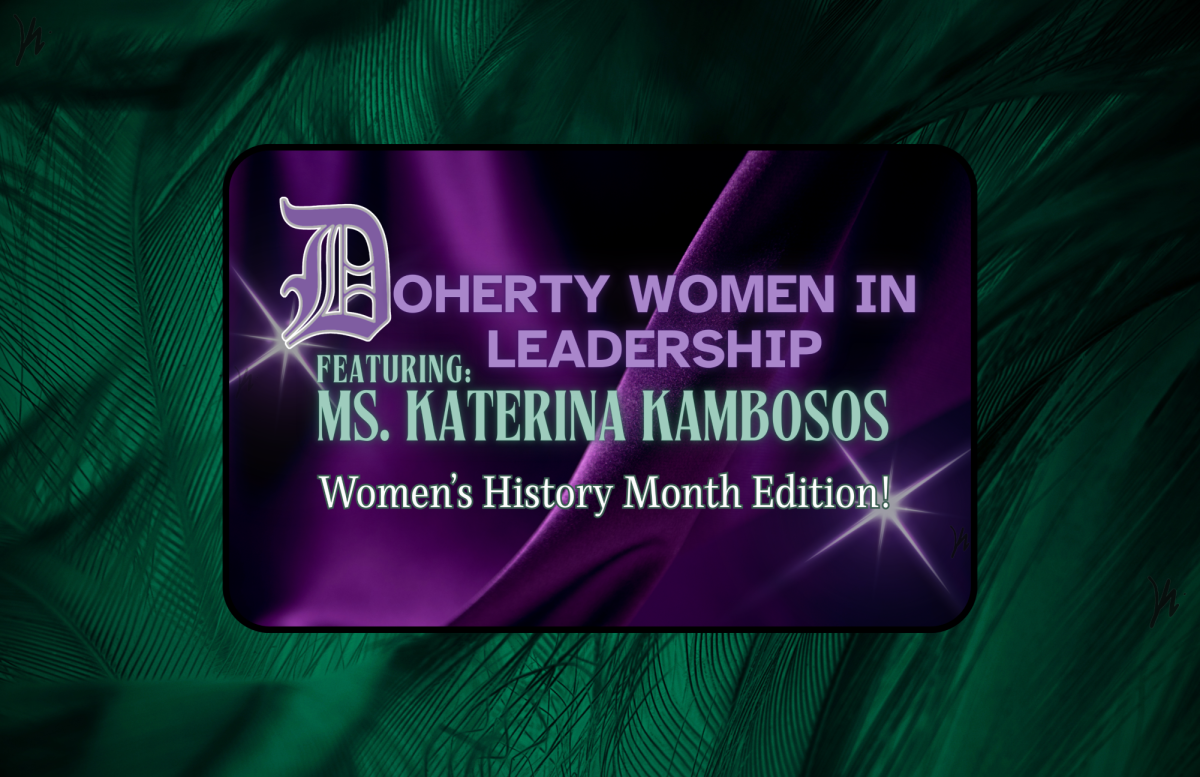 Doherty Women in Leadership | Meet Ms. Katerina Kambosos! | Thumbnail created on Canva.