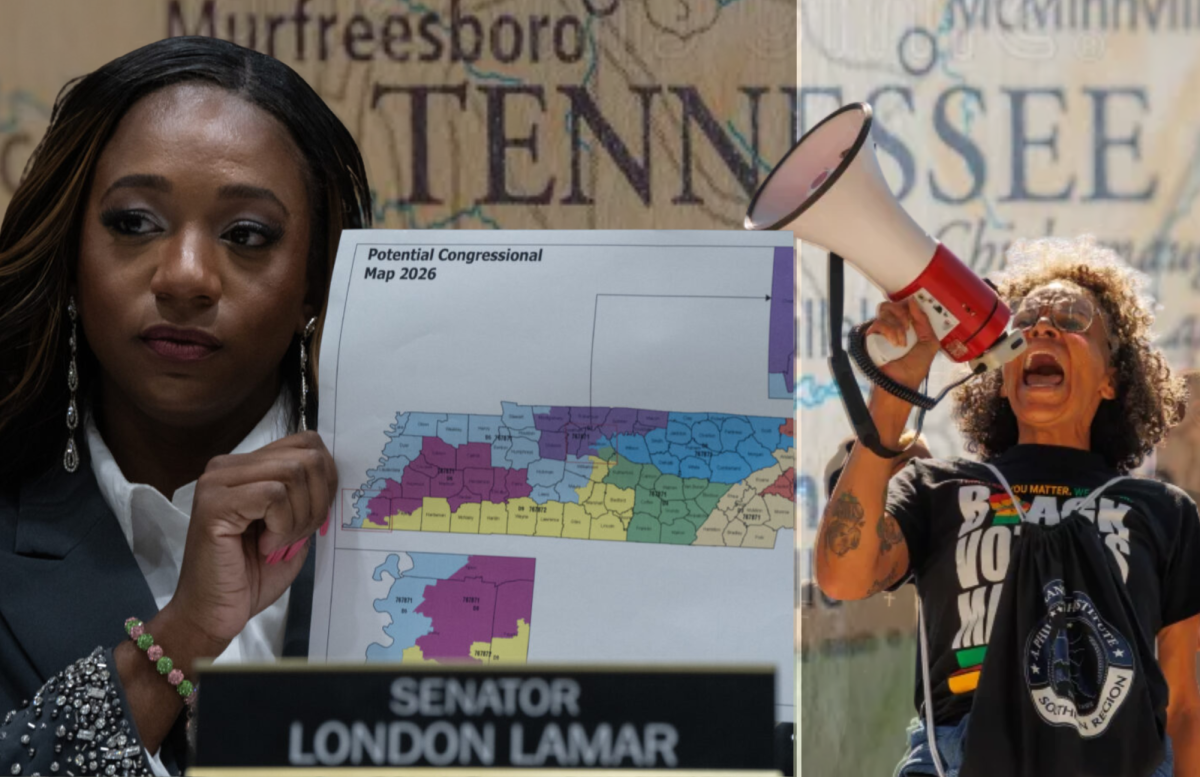 Tennessee’s New Congressional Map & the Voting Rights Act: Impact on Black, Latino Representation | Thumbnail edited on Canva. | Image Sources: John Partipilo/Tennessee Lookout, Madison Thorn/Bloomberg via Getty Images